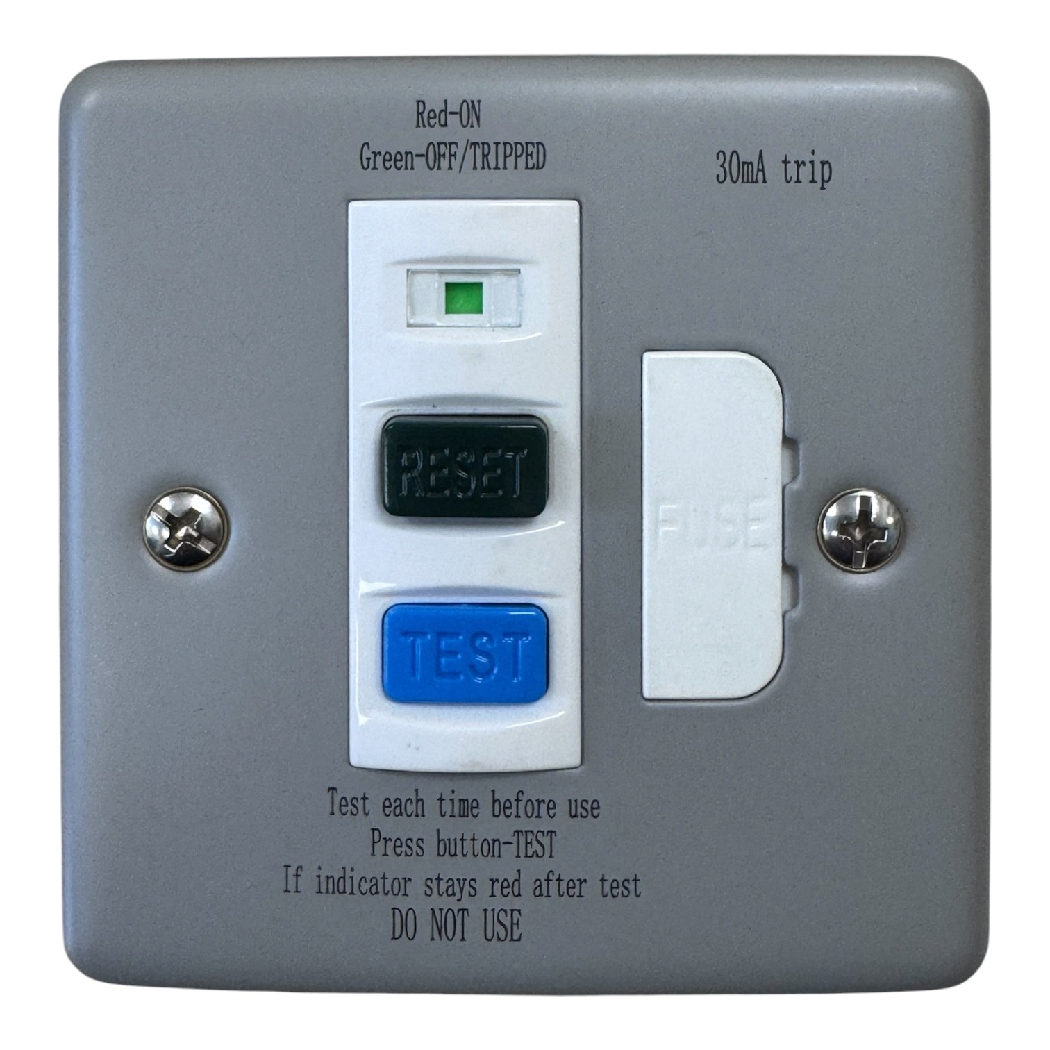Axiom 30mA RCD Metal Clad 13A Fused Spur - WMRCDSP - Image 4