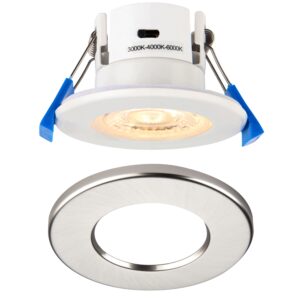 Saxby ShieldECO 3CCT IP65 5W Satin Nickel Bezel - 109804SN