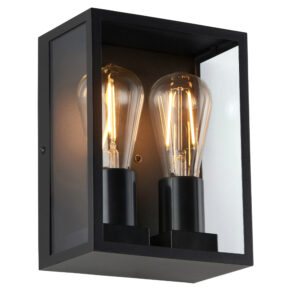 Saxby Breton Twin IP44 10W Matt Black - 118838