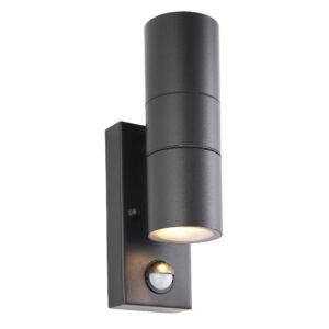 Saxby Scope PIR/Photocell 2lt Wall IP65 Black - 121033