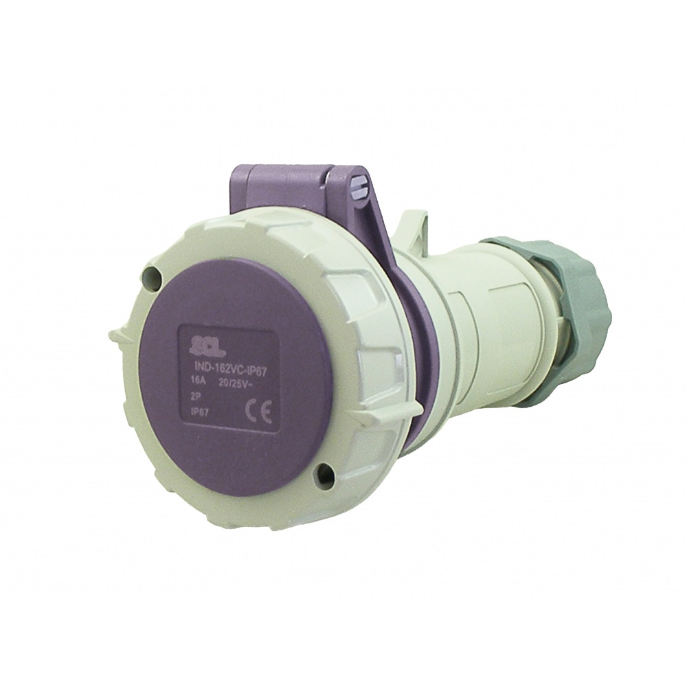 SCL 16A 2 Pin 20V Violet IP67 Coupler - IND-162VC-IP67