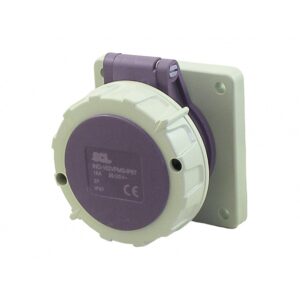 SCL 16A 2 Pin 20V Violet IP67 Panel Mount Socket - IND-162VPMS-IP67