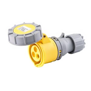 Deligo 32A 3 Pin (2P+E) Yellow IP67 Industrial Coupler 110V - C110-32W