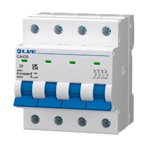 Live Electrical 20A 4 Pole MCB C Curve 10kA - CA420C