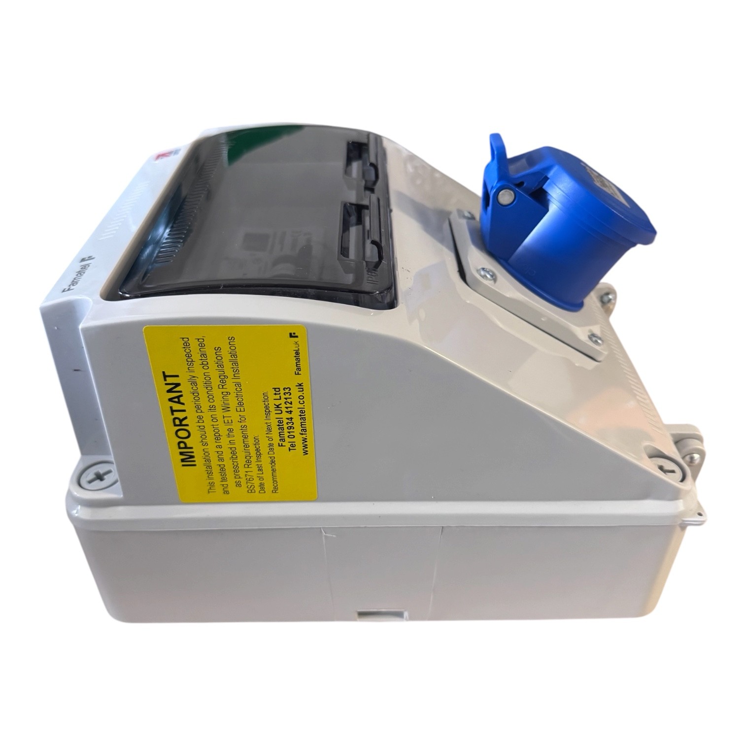 Famatel 1 Way Hook Up Unit 1x16A 2P+E Socket Front Mounted 1x16A Type A RCBO DP 30mA 1xDigital Timer - CAV1F/DTIM - Image 2