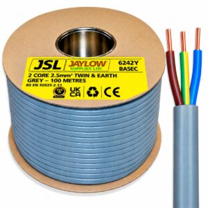 Jayearth 6242Y 2.5mm² PVC Twin and Earth Cable Grey (100m) - JE6242Y2.5/100