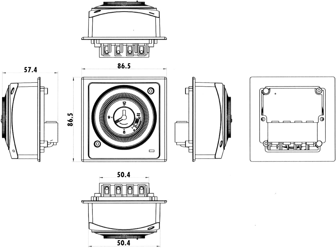 Greenbrook 24Hr Mechanical Timer Socket Box Mount 16A - T100A - Image 2