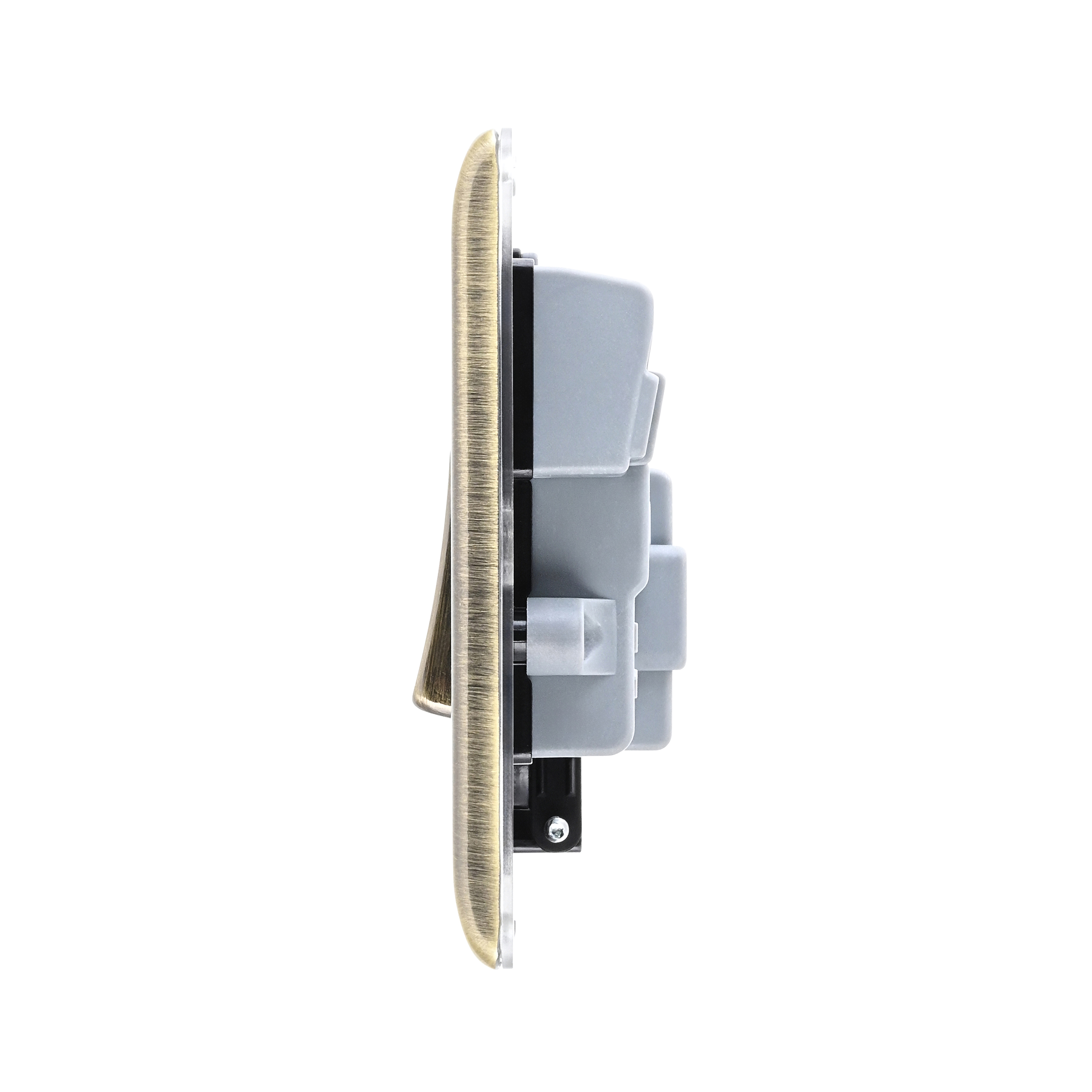 Saxby Raised Screwed 13A Switched Fused Spur Unit with Flex Outlet and Neon Antique Brass With Black Insert - RS323ABB - Image 6