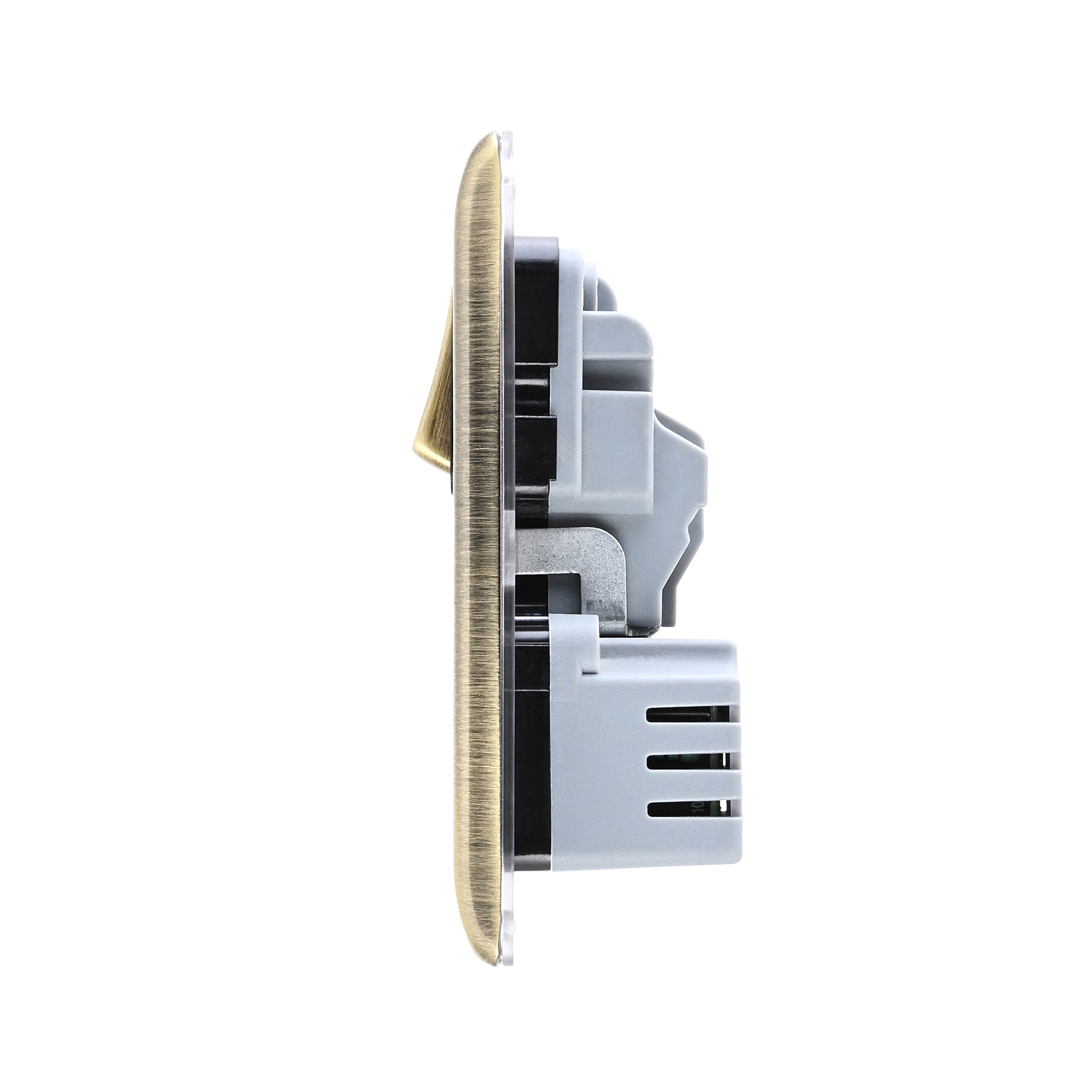 Saxby Raised Screwed 13A 1G DP Switched Socket with 2.1V USB Antique Brass With Black Insert - RS413ABB - Image 6