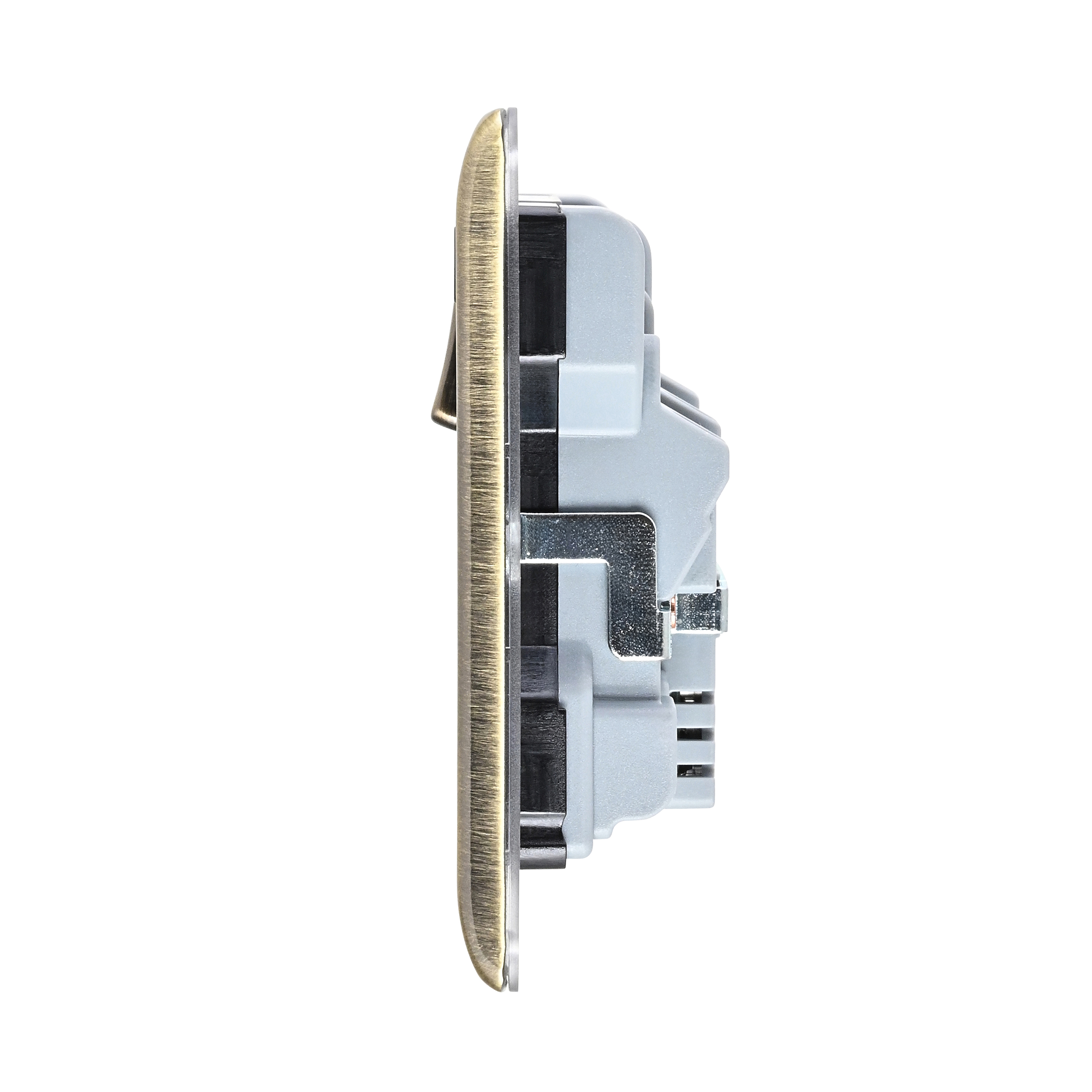 Saxby Raised Screwed 13A 2G DP Switched Socket with 15.5W USB A+C Antique Brass With Black Insert - RS425ABB - Image 6