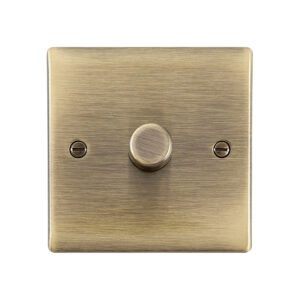 Saxby Raised Screwed 1G LED Dimmer 5-100W Antique Brass - RS661AB