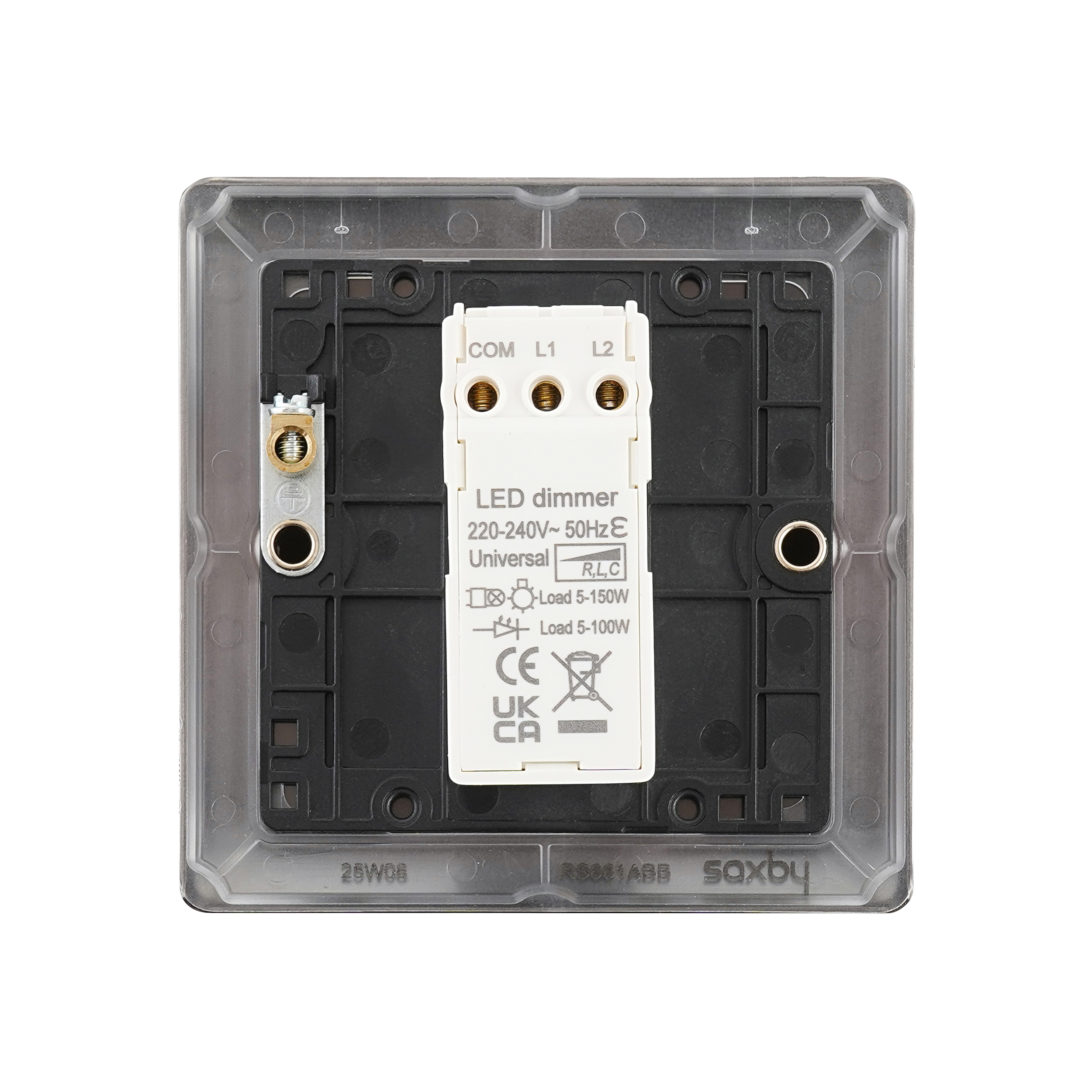 Saxby Raised Screwed 1G LED Dimmer 5-100W Antique Brass - RS661AB - Image 3