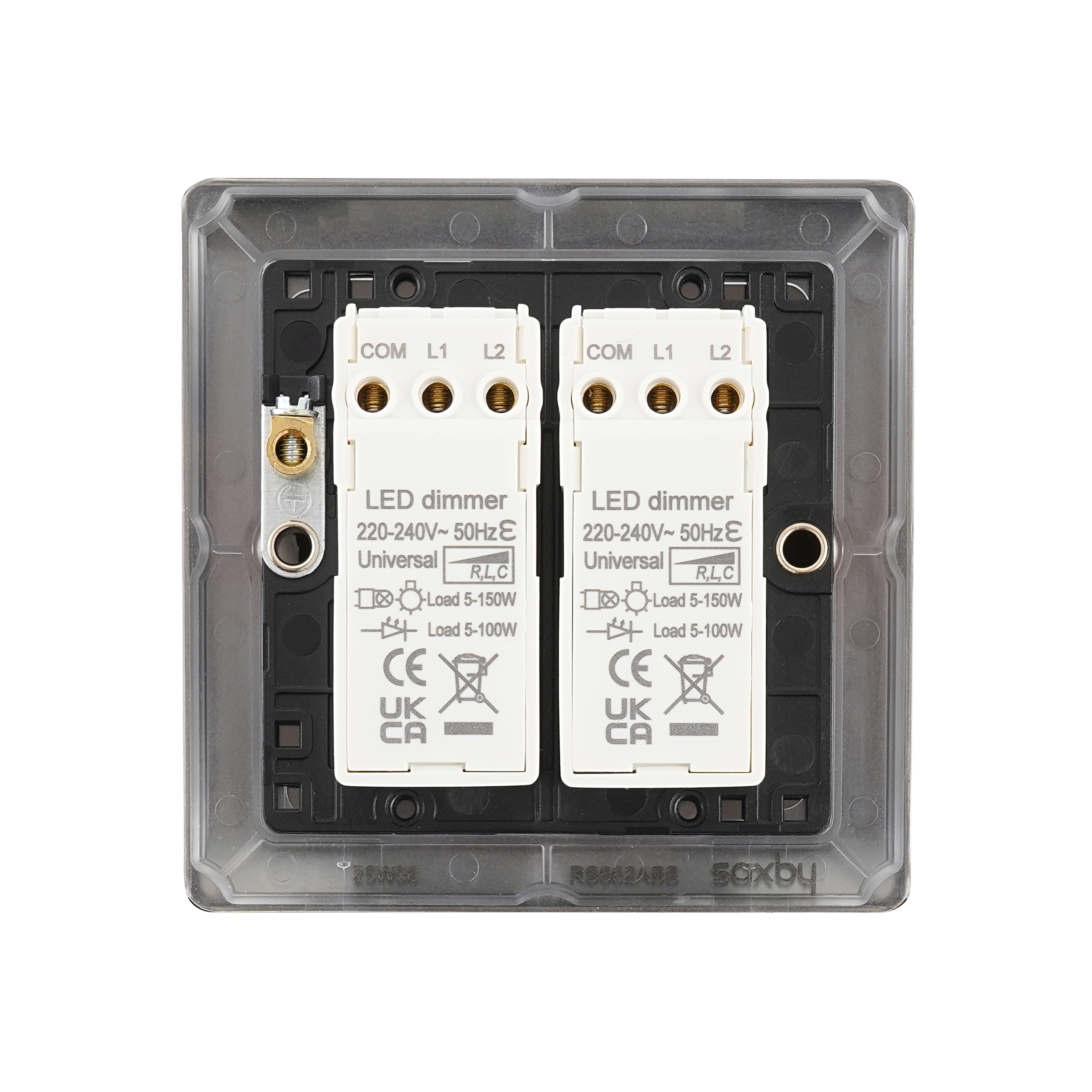 Saxby Raised Screwed 2G LED Dimmer 5-100W Antique Brass - RS662AB - Image 3