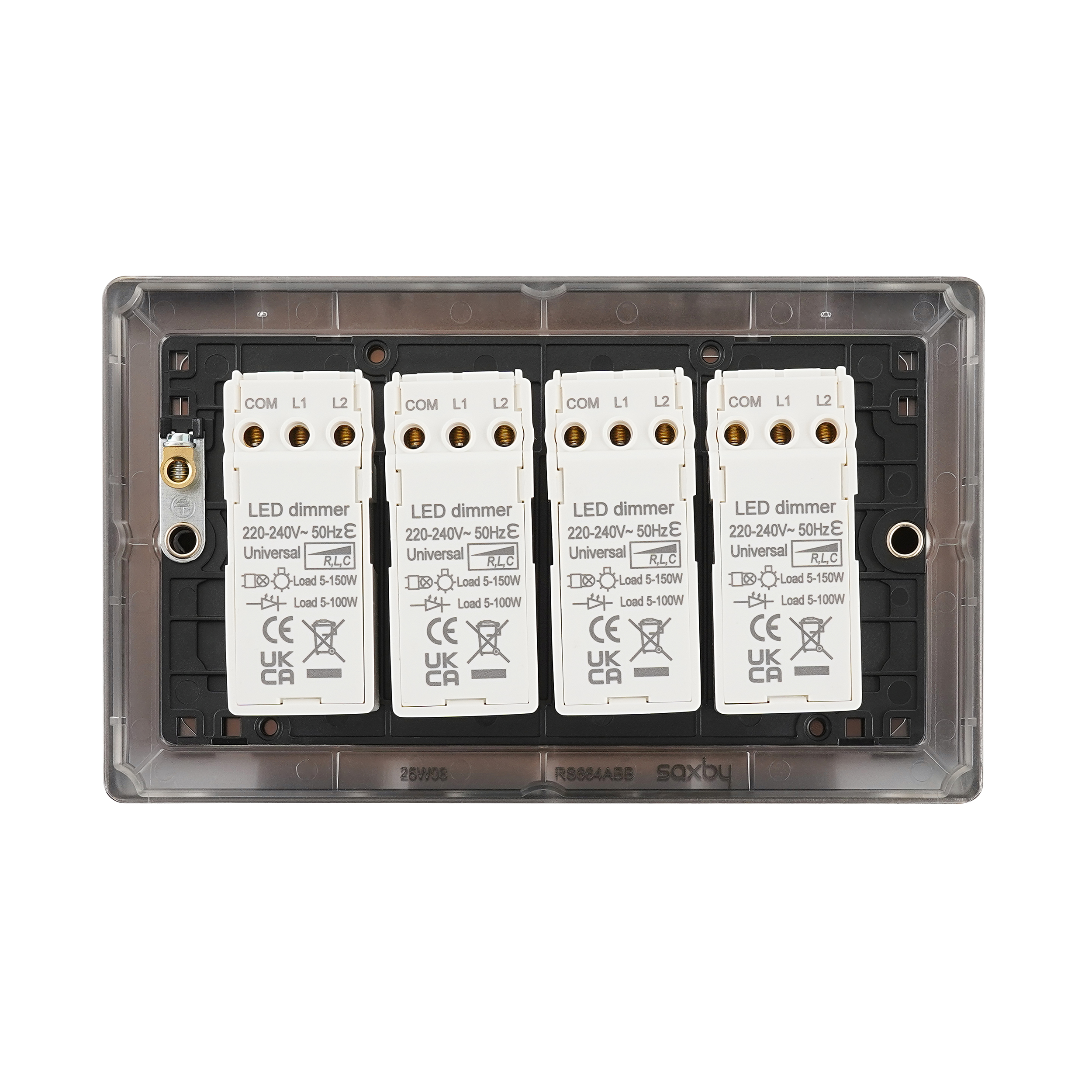 Saxby Raised Screwed 4G LED Dimmer 5-100W Antique Brass - RS664AB - Image 3
