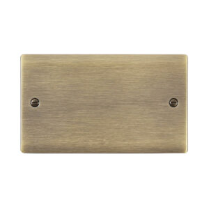 Saxby Raised Screwed 2G Blanking Plate Antique Brass - RS882AB