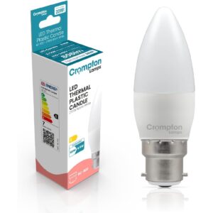 Crompton Lamps LED Thermal Plastic Candle Opal Non-Dimmable 6.5W 2700K 806LM BC-B22 - 20191