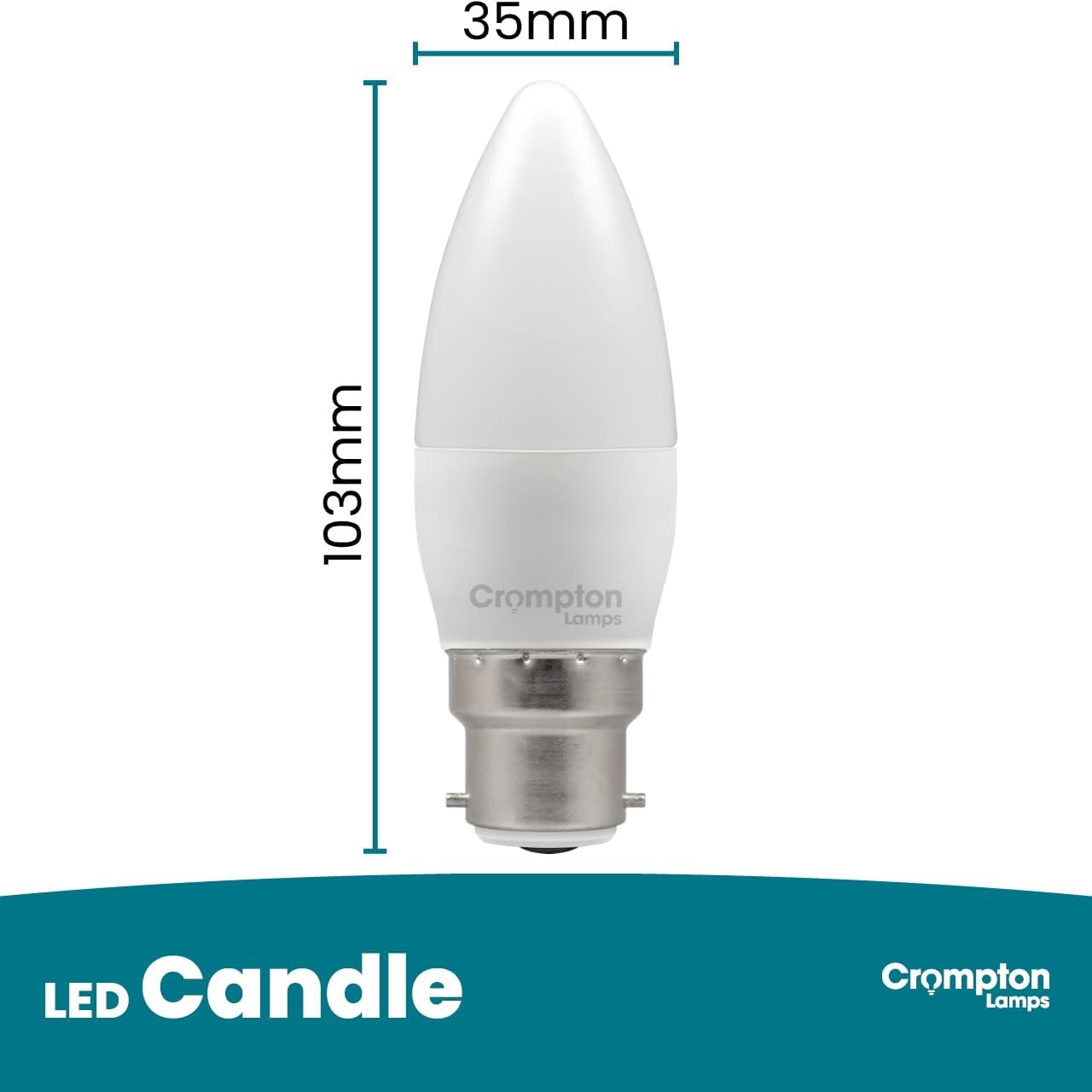 Crompton Lamps LED Thermal Plastic Candle Opal Non-Dimmable 6.5W 2700K 806LM BC-B22 - 20191 - Image 7