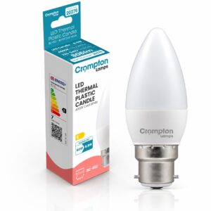 Crompton Lamps LED Thermal Plastic Candle Opal Non-Dimmable 6.5W 4000K 806LM BC-B22 - 20276