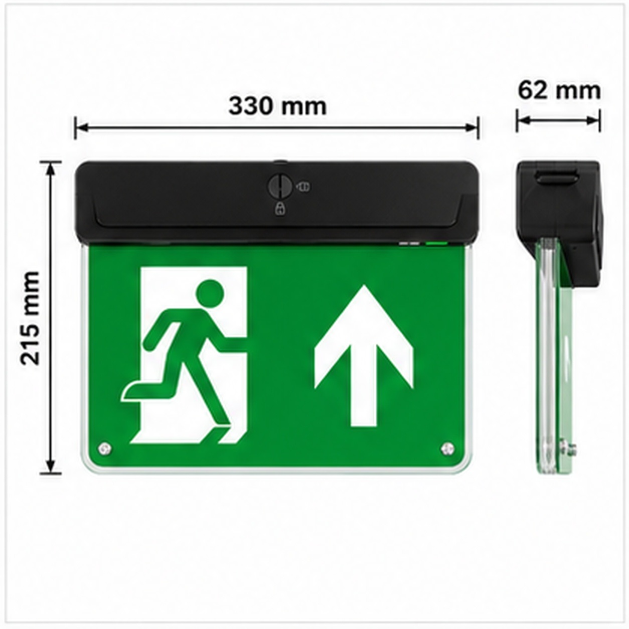 Red Arrow Athena LED Emergency Exit Sign Selectable Self Test Black - ANA/30/ST/V2/B - Image 9