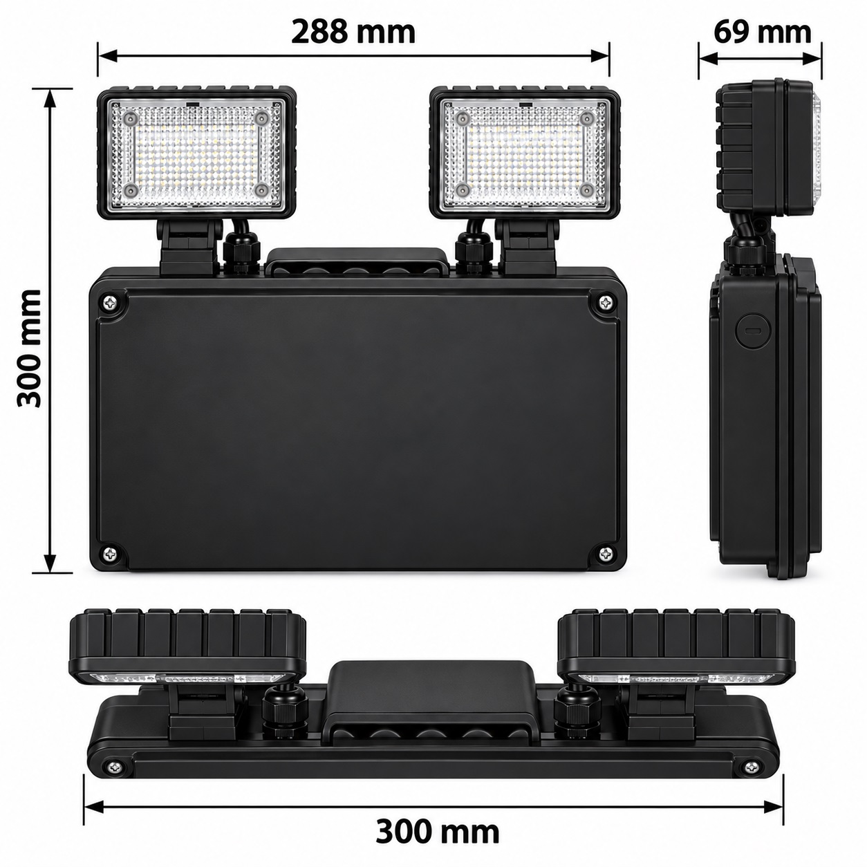 Red Arrow Juno 65 Emergency LED Twin Spot Self Test Black - JUN65/500/ST/V2/B - Image 9