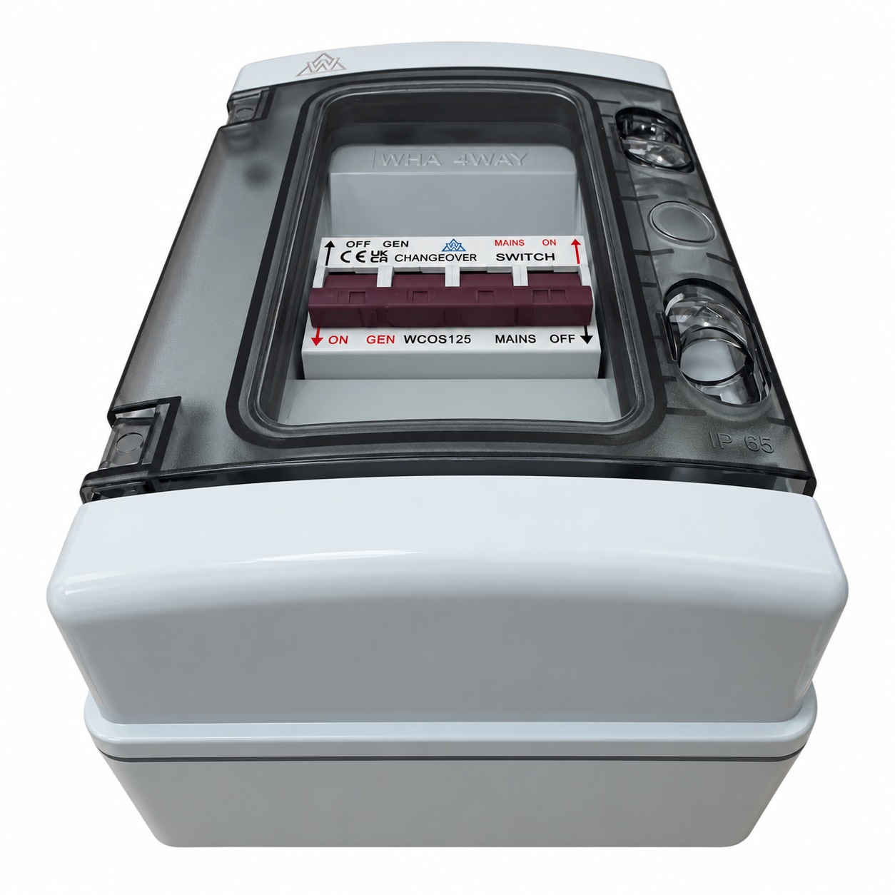 WCED 125A 4 Module Plastic Enclosed Changeover Switch IP65 – WPECOS125IP65 - Image 3