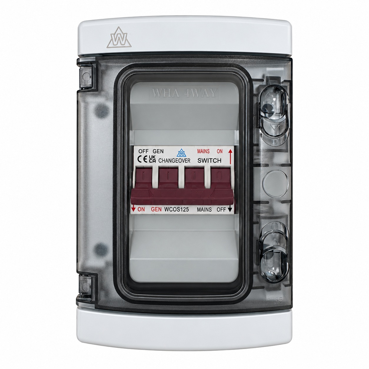 WCED 125A 4 Module Plastic Enclosed Changeover Switch IP65 – WPECOS125IP65