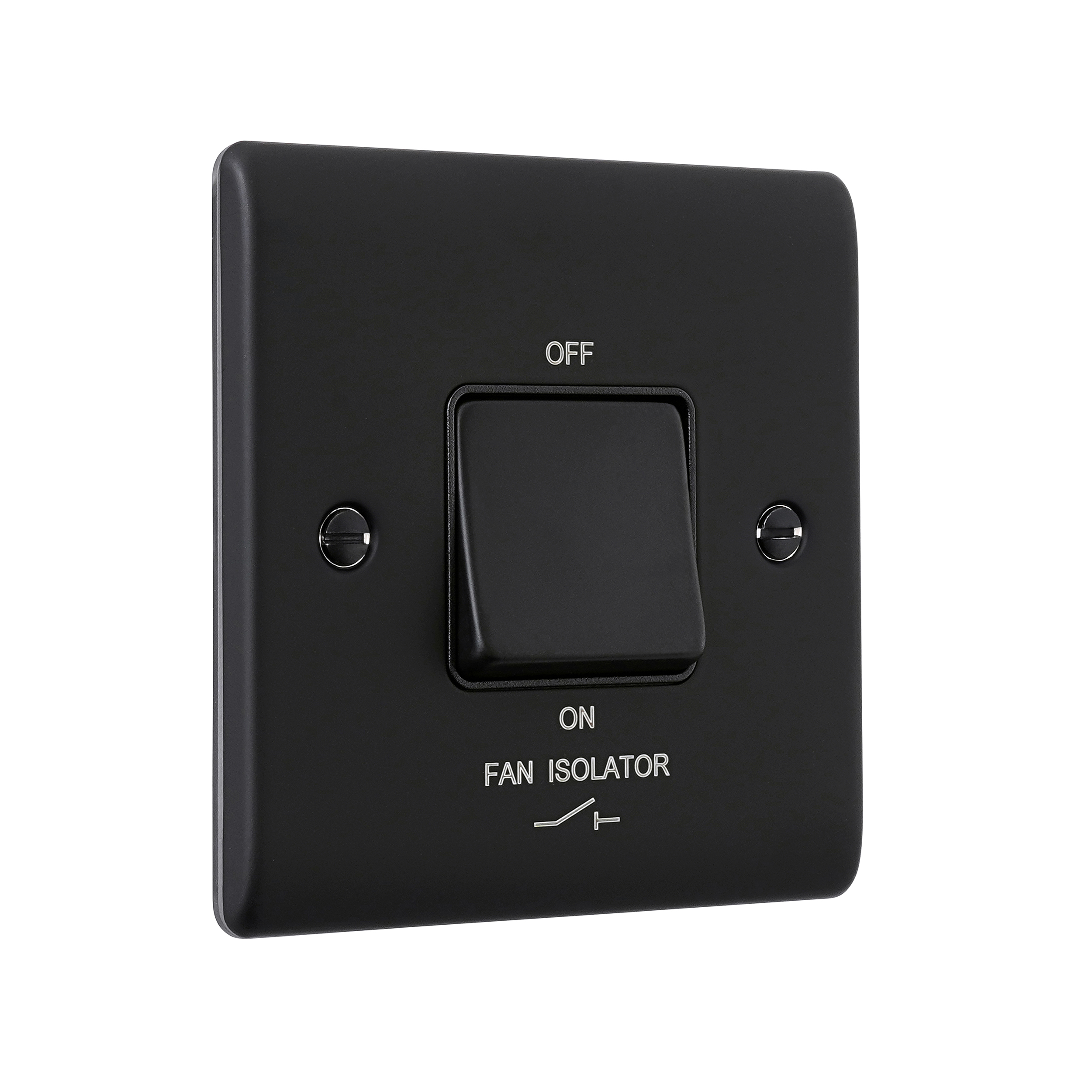Saxby Raised Screwed 10AX 1G 3-Pole Fan Isolator Switch Matt Black With Black Insert - RS110BLB - Image 3