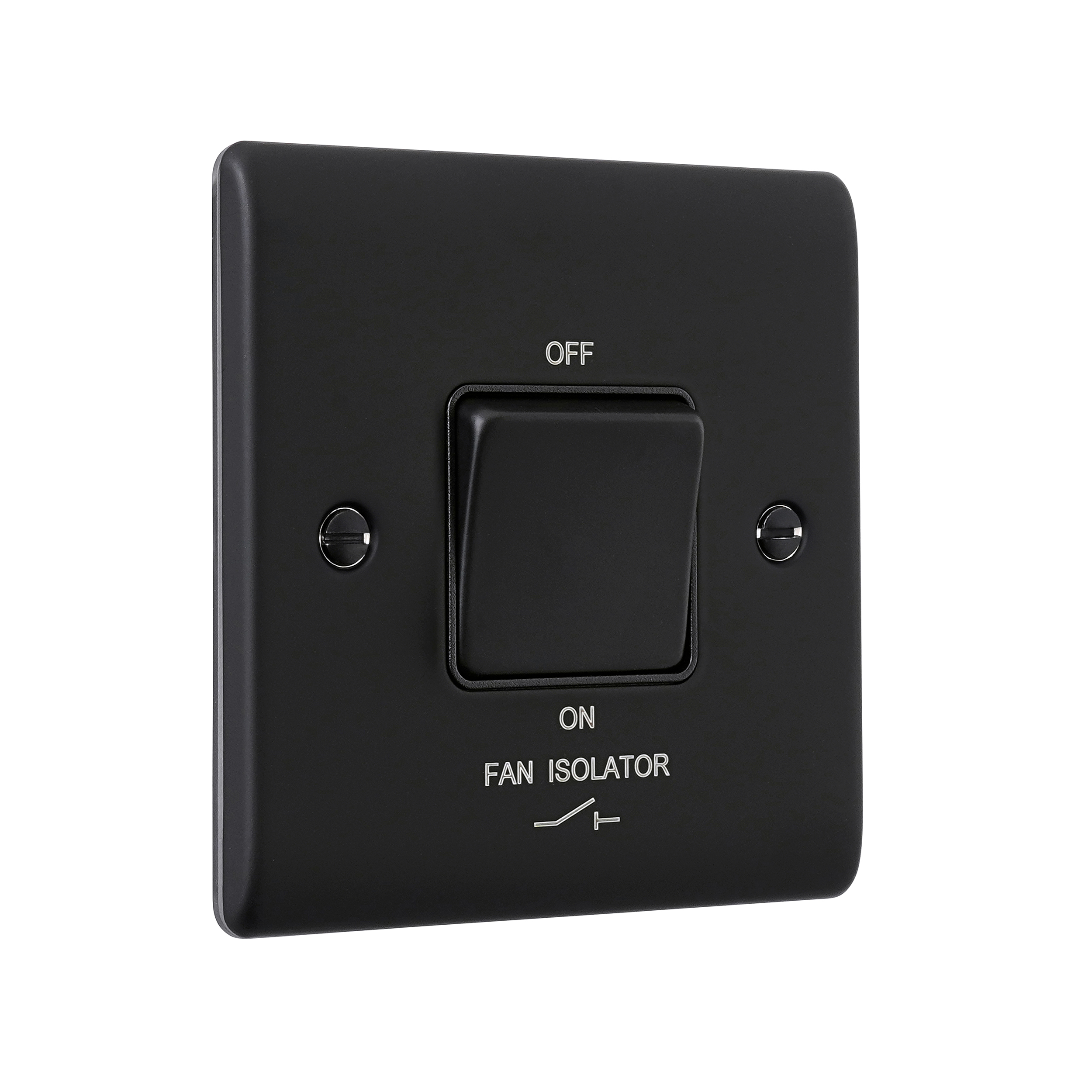 Saxby Raised Screwed 10AX 1G 3-Pole Fan Isolator Switch Matt Black With Black Insert - RS110BLB - Image 4