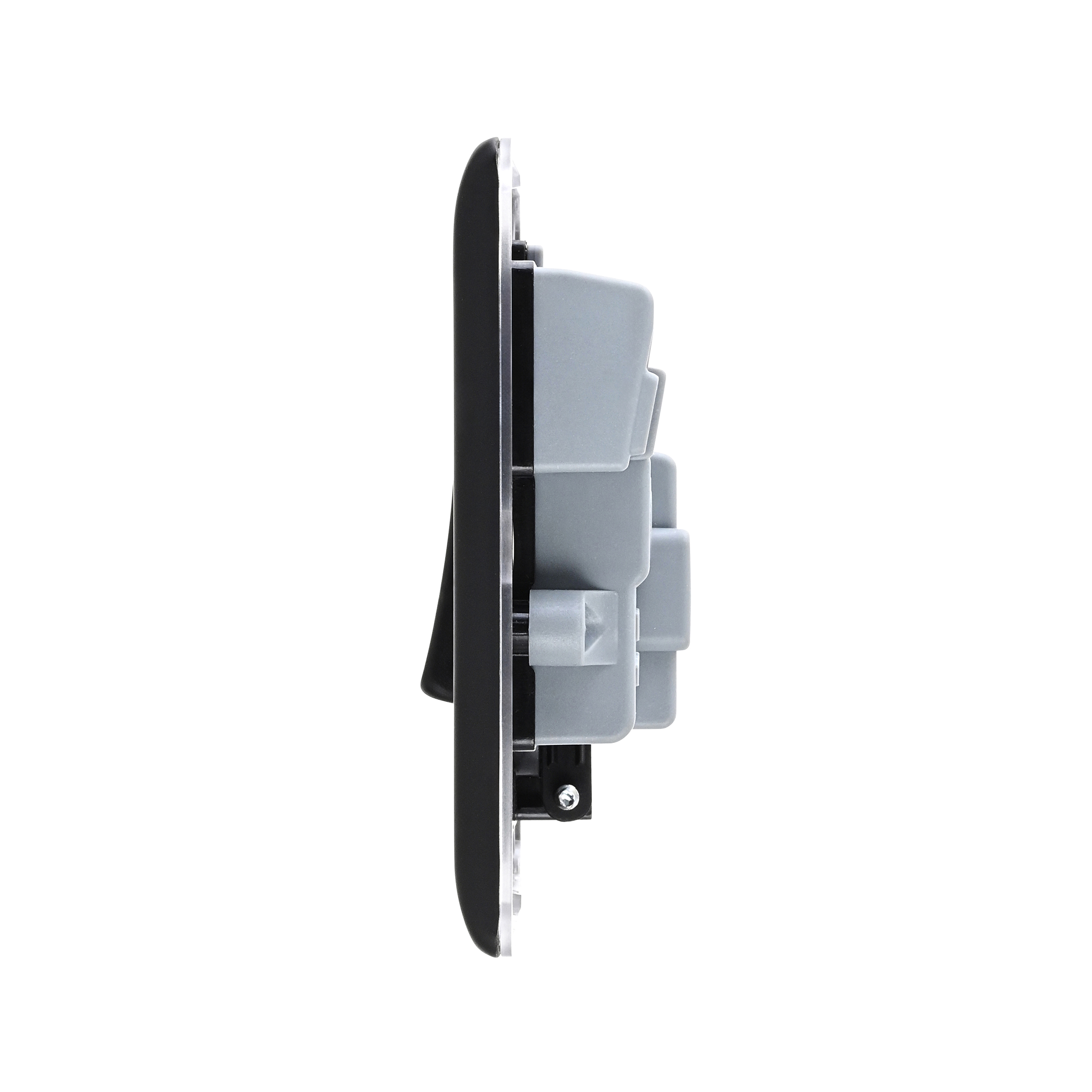 Saxby Raised Screwed 13A Switched Fused Spur Unit with Flex Outlet and Neon Matt Black With Black Insert - RS323BLB - Image 6