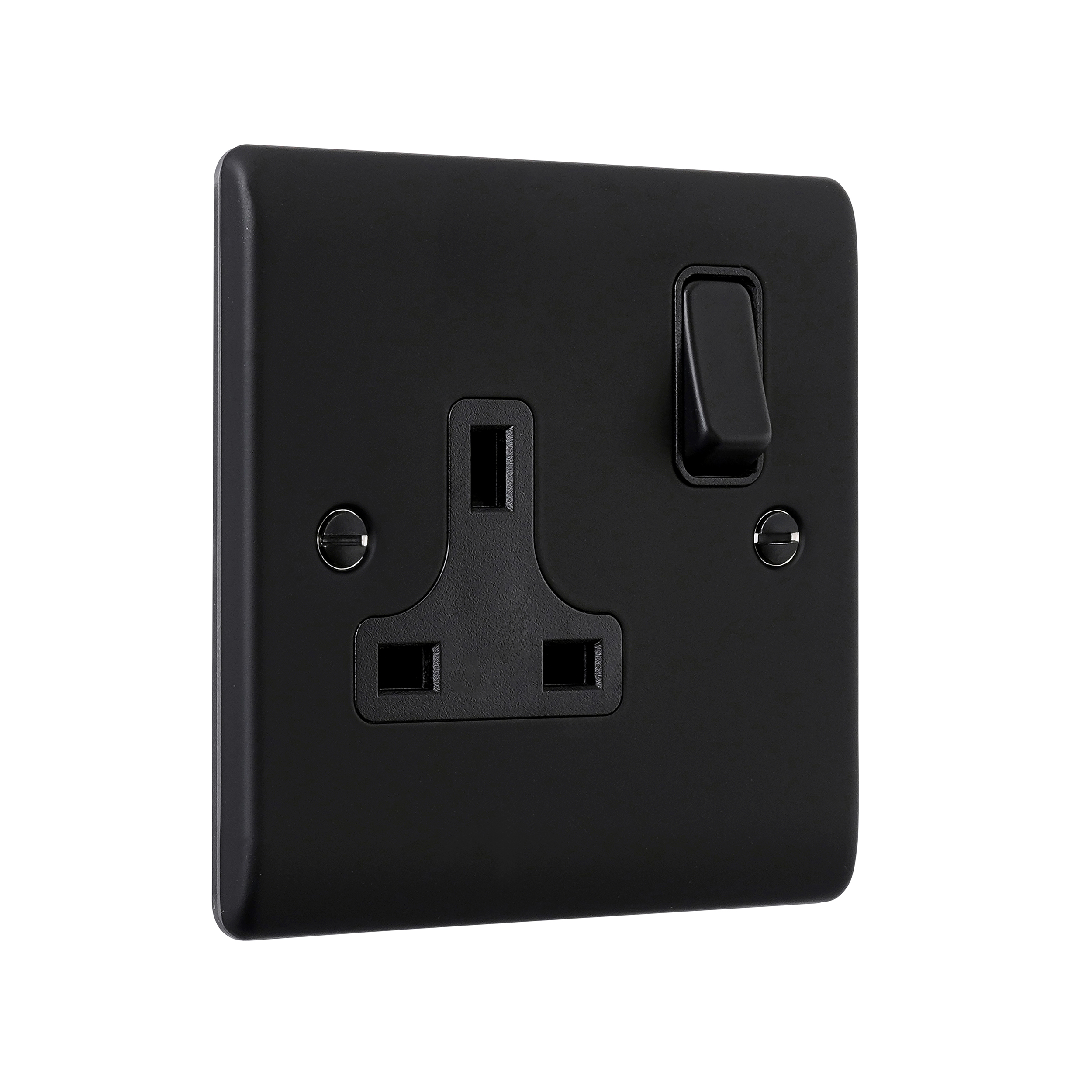 Saxby Raised Screwed 13A 1G DP Switched Socket Matt Black With Black Insert - RS412BLB - Image 3
