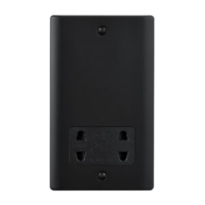 Saxby Raised Screwed Dual Voltage Shaver Socket Matt Black With Black Insert - RS441BLB
